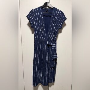 Ann Taylor Navy Polka Dot Dress